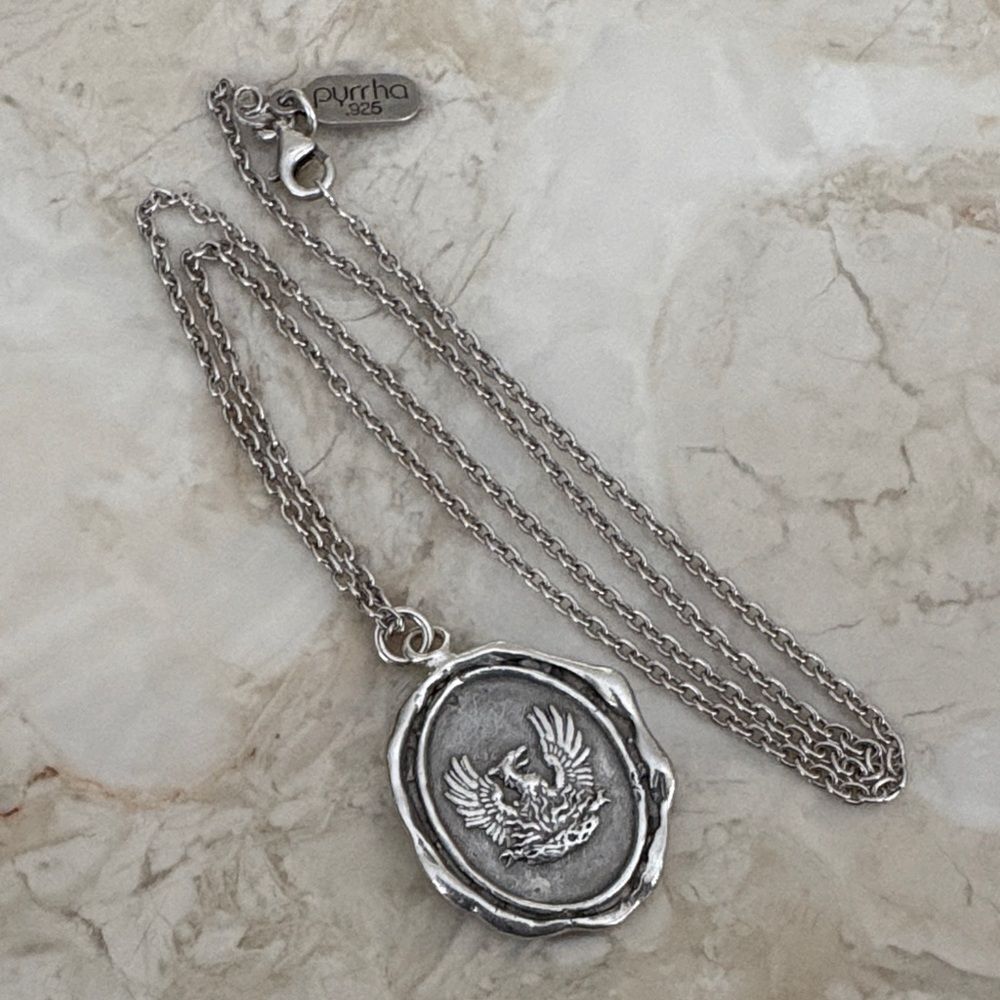 Pyrrha Fire Within Talisman Necklace 925 Sterling Silver Rare